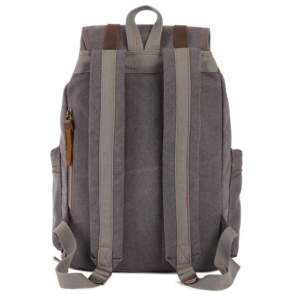 Back view of the casual canvas backpack by Serbags