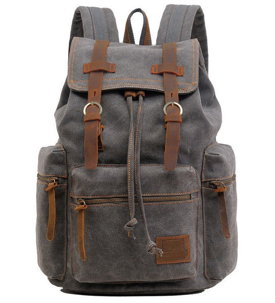 gray canvas backpack