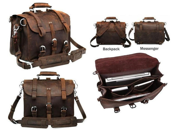 genuine leather Selvaggio briefcase & backpack
