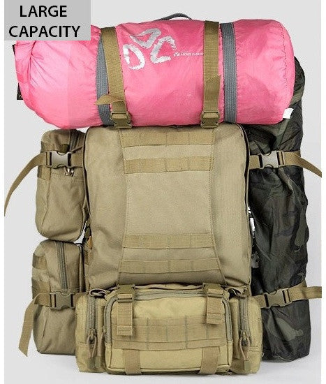 detachable pouches military hiking backpack with travel gear