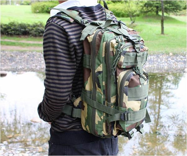 Jungle Camouflage Outdoor Hiking School Backpack Oxford Cloth Nylon - Serbags - 12
