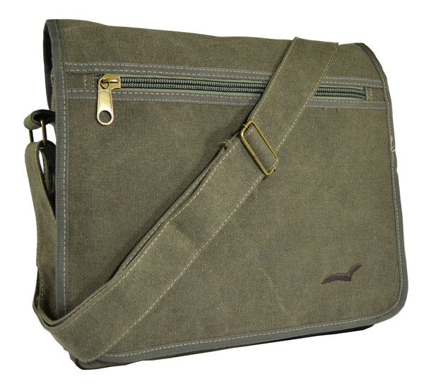 Army Green Canvas Heavyweight Messenger Bag - Serbags - 2