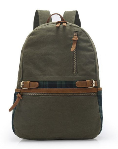 Lightweight Laptop School Backpack with Leather Accents