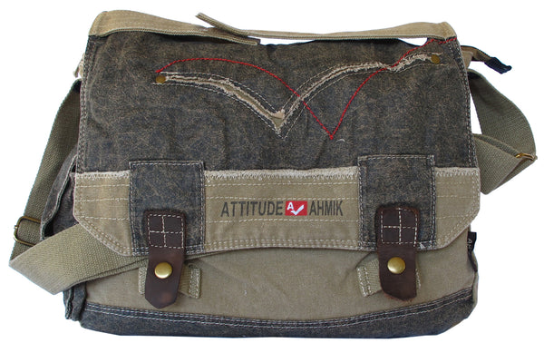 Cotton Laptop Shoulder Canvas Messenger Bag - Serbags - 1