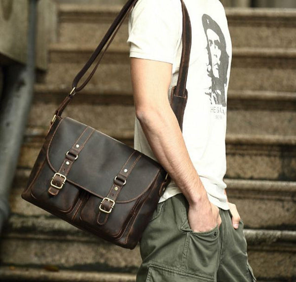 Leather Satchel Book Bag For Men