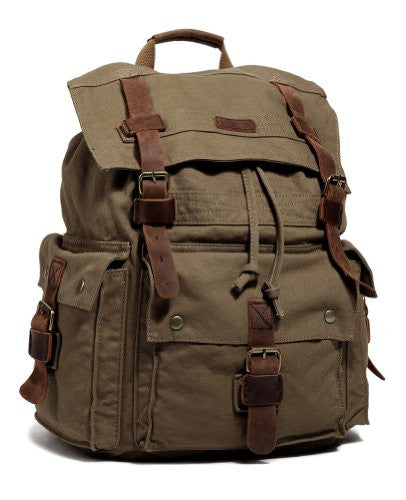 sturdy brown outdoor hiking canvas by SerBags - front view