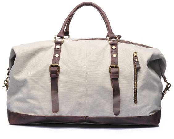 Men's Durable Canvas Duffel Bag Travel Weekender