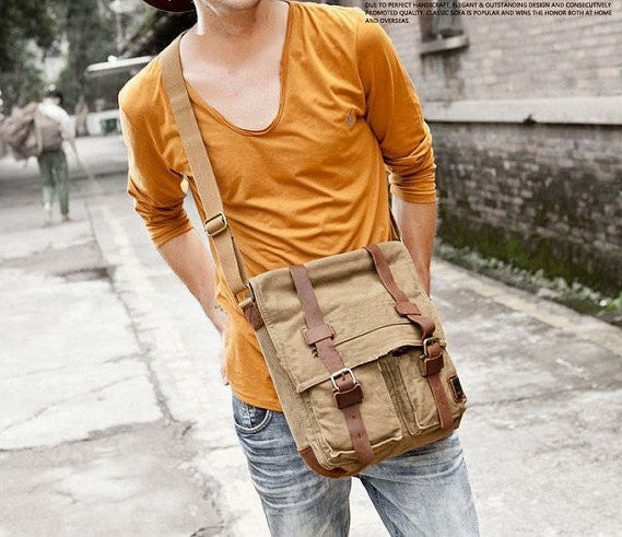 Military Canvas Shoulder Bag Army Green