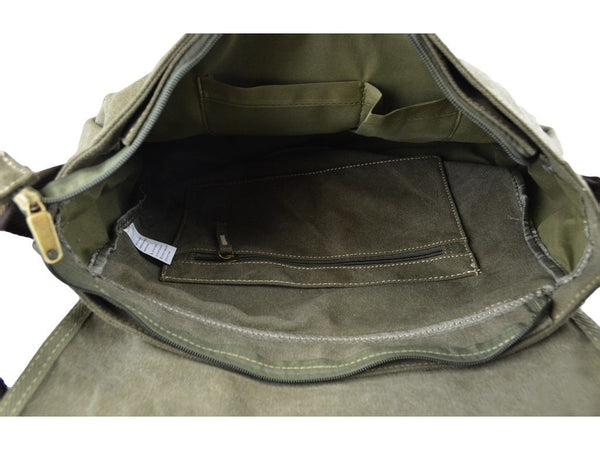 Military Vintage Canvas Over The Shoulder Messenger Bag - Larger Version - Serbags - 8
