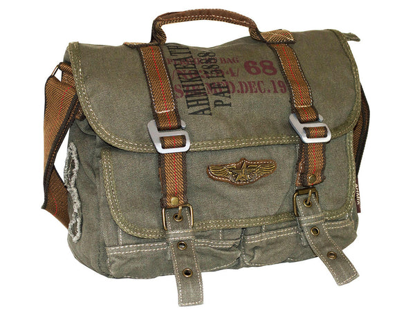 Military Vintage Canvas Over The Shoulder Messenger Bag