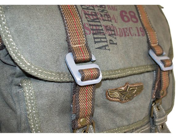Military Vintage Canvas Over The Shoulder Messenger Bag - Larger Version - Serbags - 4