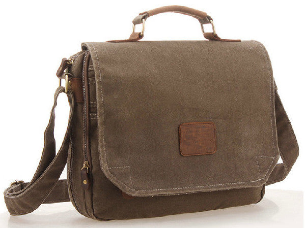 Multi Compartment Organizer Canvas Messenger Bag