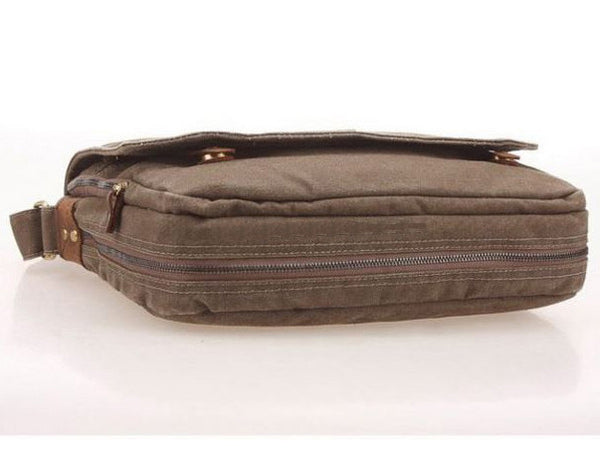 Multi Compartment Organizer Canvas Messenger Bag