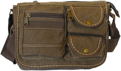 Multi-Pocket Coffee Vintage Messenger Bag