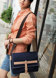 Preppy Cross Body Canvas Blue - Serbags - 5