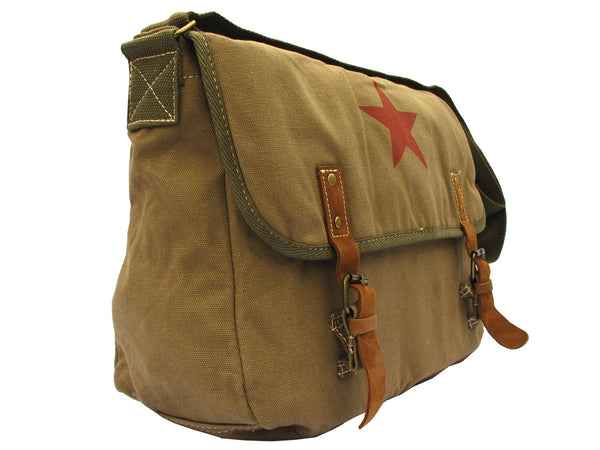 Red Star Vintage Laptop Canvas Messenger Bag - Serbags - 3