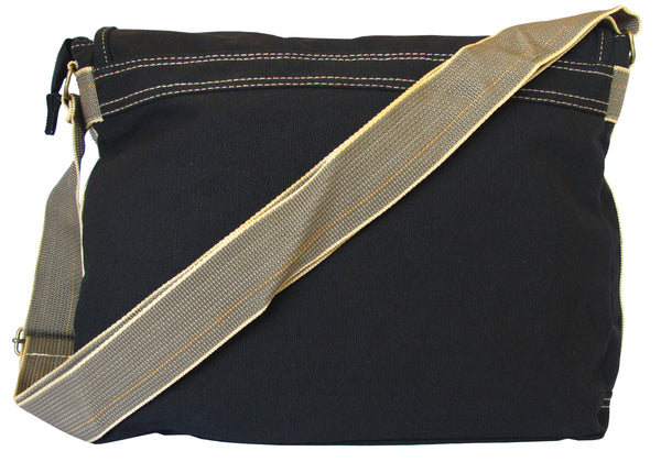 Black Canvas Messenger Bag - Serbags - 4