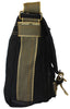 Retro Black Leather Canvas Messenger Bag - Side