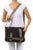 Retro Black Leather Canvas Messenger Bag - Model Picture
