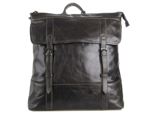 Black Vintage Leather Backpack 