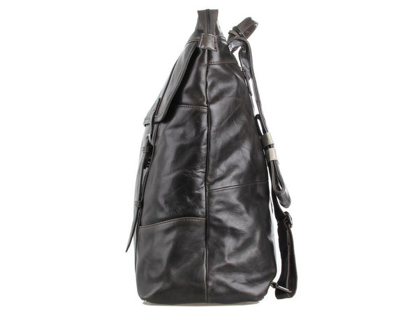 Side view - Selvaggio Genuine Leather Vintage Laptop Backpack - Serbags - 12