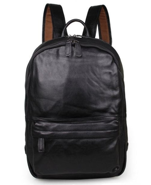 Black Leather Backpack Classic Style