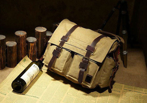 Vintage Canvas Military with Leather Trims - Serbags - 5