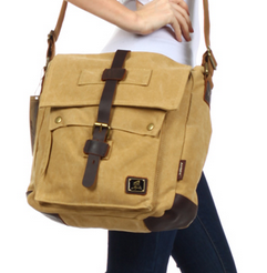 Vintage Canvas & Leather Sturdy Vertical Bag - Serbags - 1