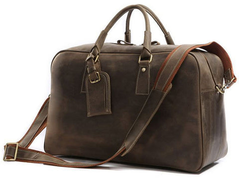 Mens Overnight Bag Leather Travel Holdall - Serbags - 2