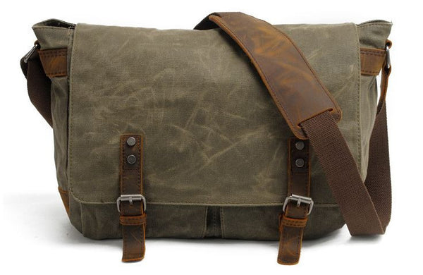Canvas Waxed Water Resistant Bag with 14