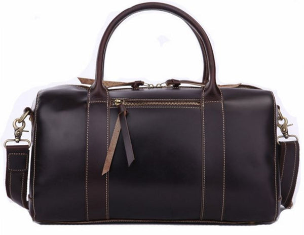 Leather Weekend Bag, Mens Travel Essential Duffle