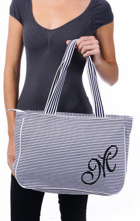 Zebra Blue Striped Tote Bag - Serbags - 6