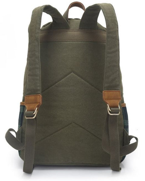 Lightweight Laptop School Backpack with Leather Accents
