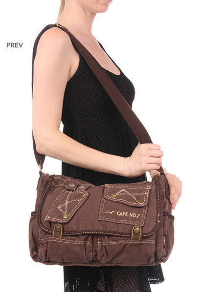 Brown Shoulder Canvas Messenger Bag - Serbags - 6