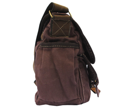 Brown Canvas Cross Body Messenger Bag for Women