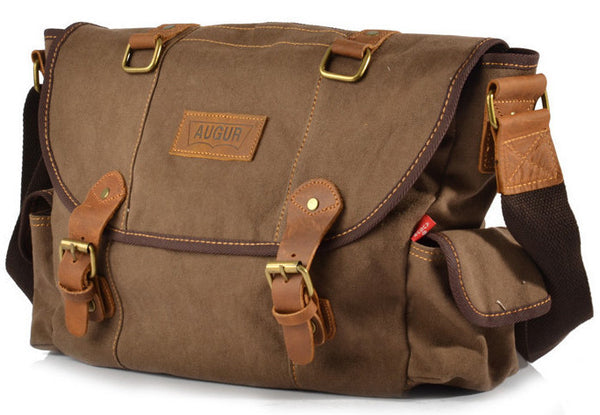 Canvas Leather Messenger Bag 