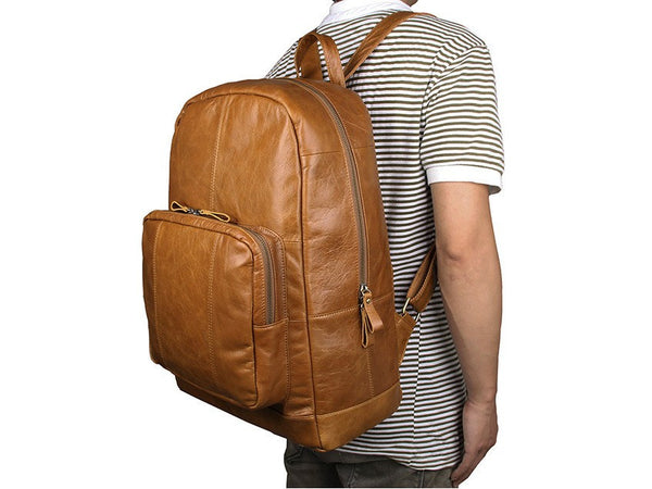 Mens Travel Leather Backpack