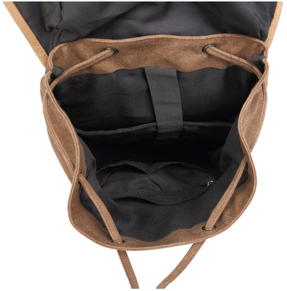 Interior lining and pockets for the Serbags canvas laptop backpack