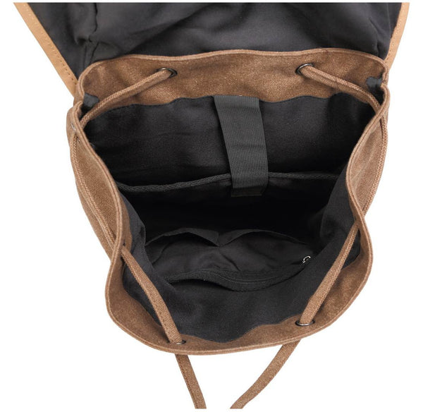 interior lining - Serbags light-brown canvas daypack 