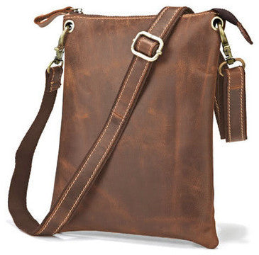 Women Retro Light Brown Notebook Leather Case with Removable Shoulder Strap