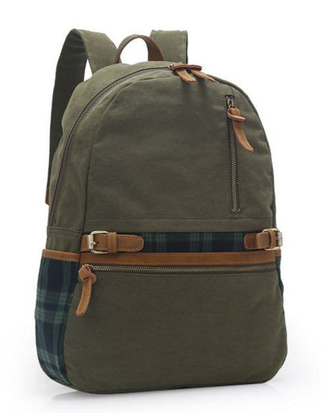 Lightweight Laptop School Backpack with Leather Accents