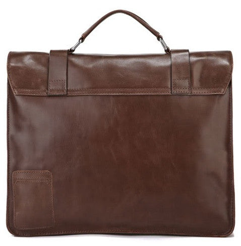 Versatile Leather Laptop Portfolio Bag in Sleek Design & Genuine Brown Leather