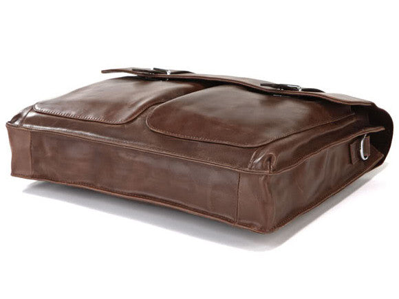 Versatile Leather Laptop Portfolio Bag in Sleek Design & Genuine Brown Leather