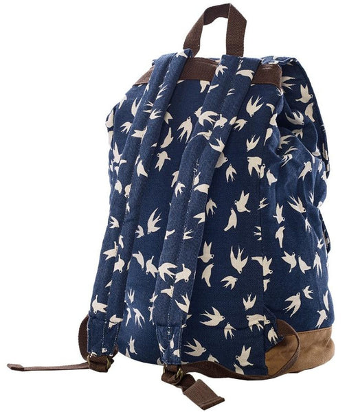 Floral Canvas School Backpack