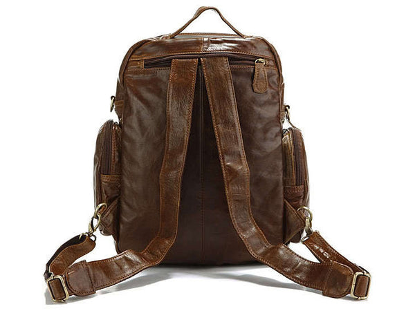 Casual Medium Soft Leather Women Backpack - Serbags - 4