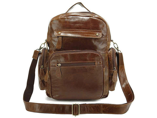 Casual Medium Soft Leather Women Backpack - Serbags - 3