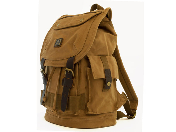 Heavy Duty Canvas School Rucksack with Leather Trims - Serbags - 6