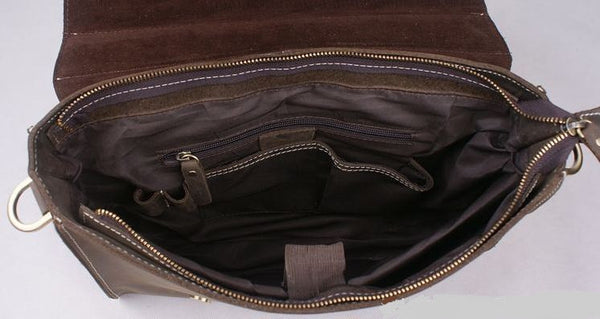 Slim & Slick Brown Leather Bag with Multiple Compartments