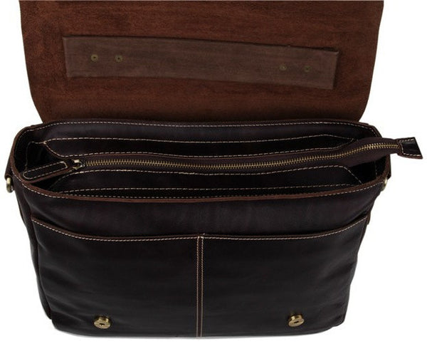 Convertible Flapover Shoulder Bag with 3 Exterior Pockets and Inner Laptop Compartment