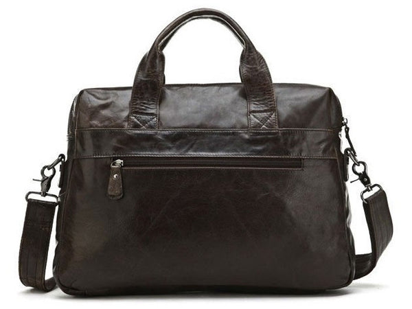 Leather Satchel Handbag Laptop with Multi-Compartments - Serbags - 7